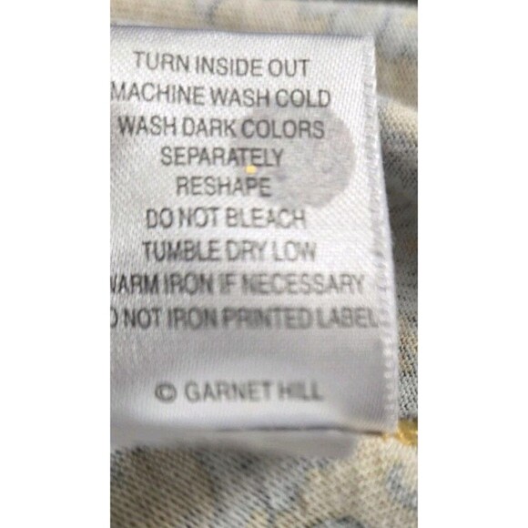 Garnet Hill Dress Organic Cotton Yellow Blue Floral Shift Girls Medium - Picture 7 of 7